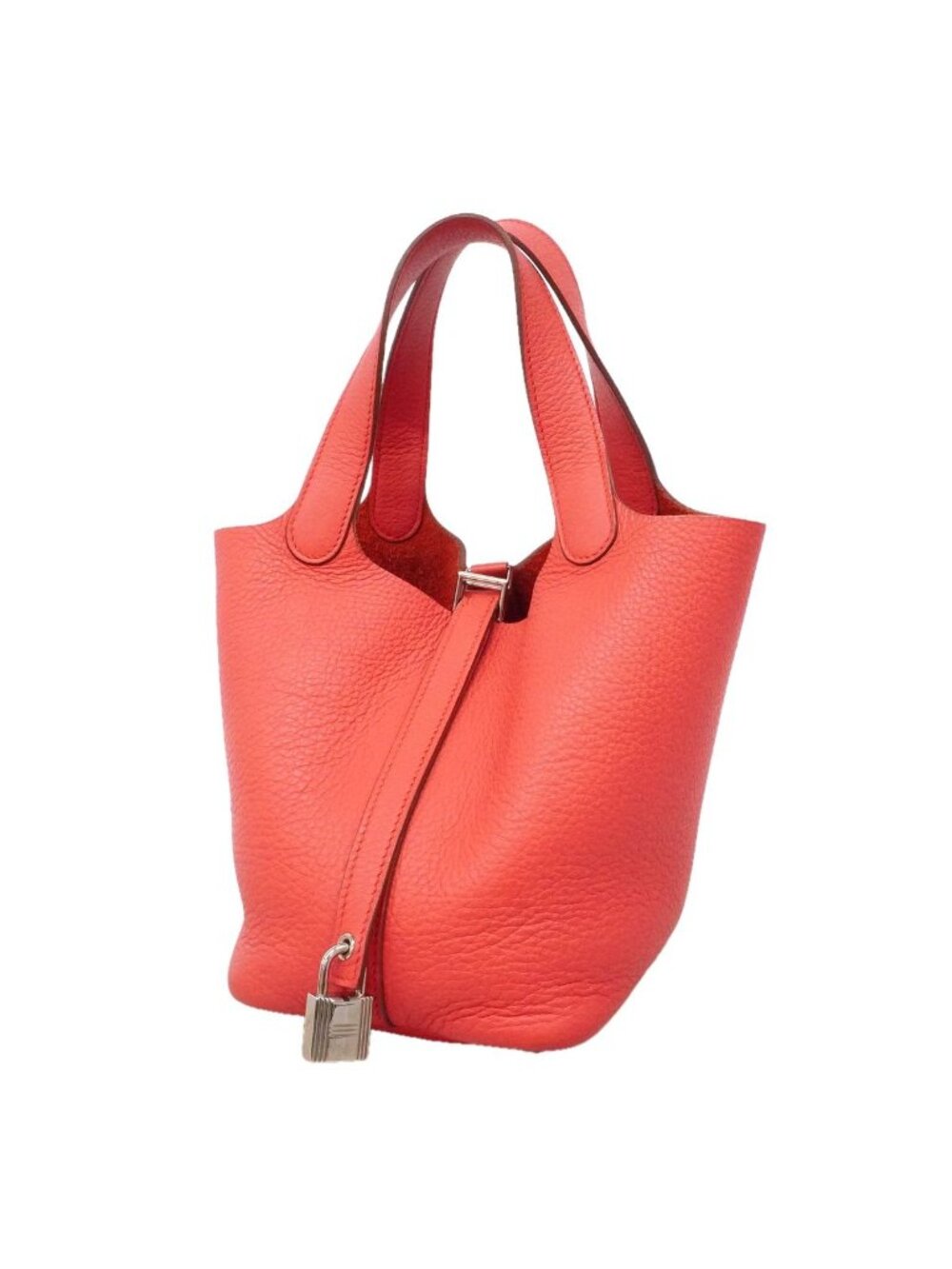 Hermes Handbag Picotin Lock PM Taurillon Clemence Rose Jaipur Silver